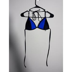 Victoria Secret Women's Pink Bikini Triangle Top Halter Tie Blue & black Size M